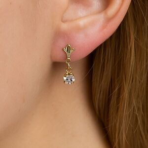 Elegant Vintage Gold Tone and Crystal Drop Earrings Timeless Jewelry